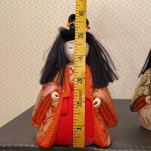 Japanese Vintage Handmade Dolls Gorgeous Kimonos Girl and Boy - Picture 13 of 14